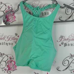 Victoria's Secret bikini top crochet strappy blue green Mint Green Bikini Top